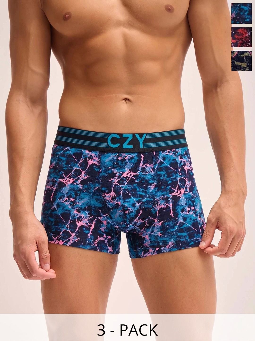 CZY Pack of 3 Cotton Printed Trunks-picture-30