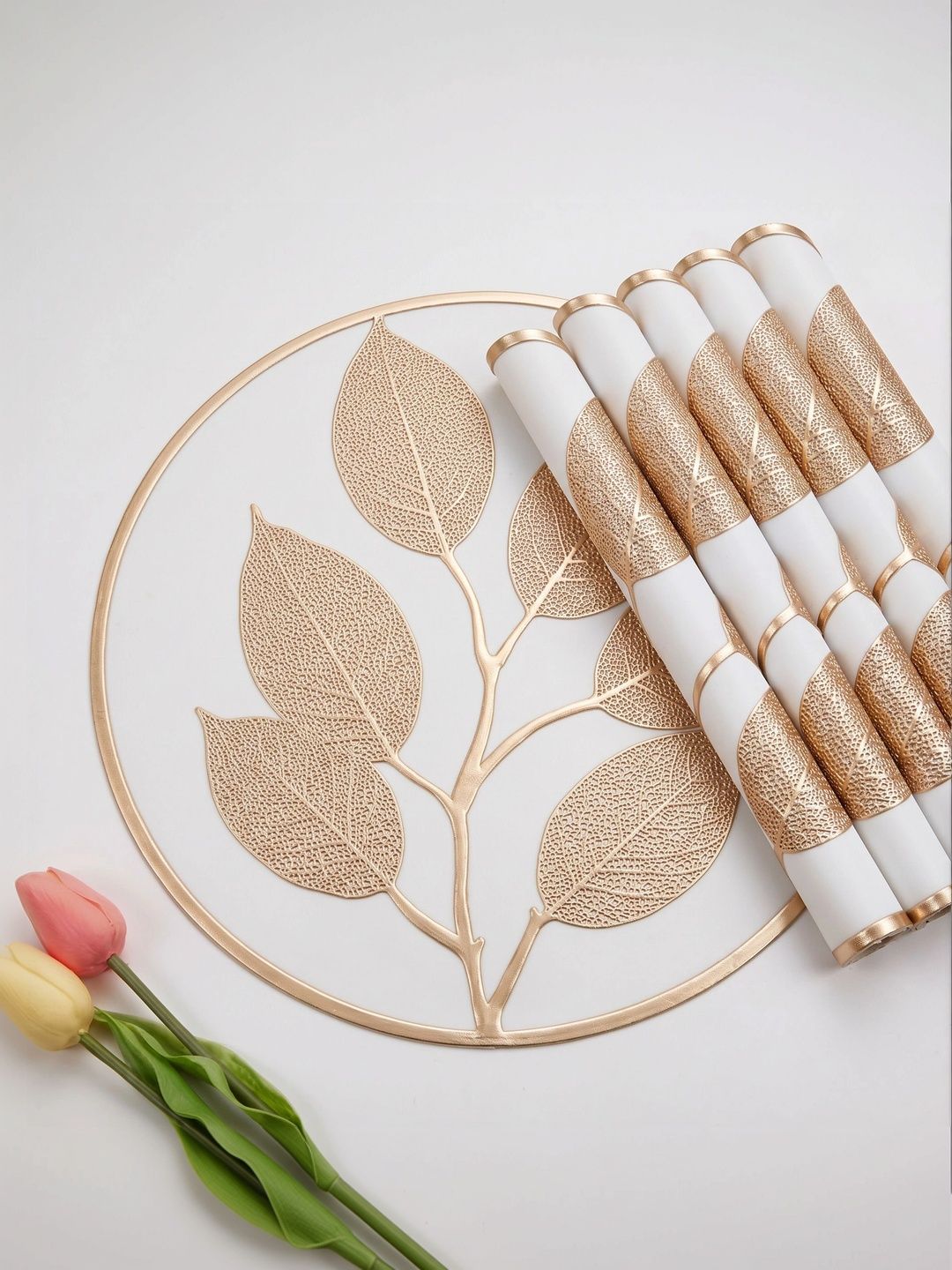 Dakshya Industries 6 Pieces Textured Round Table Placemats-picture-43