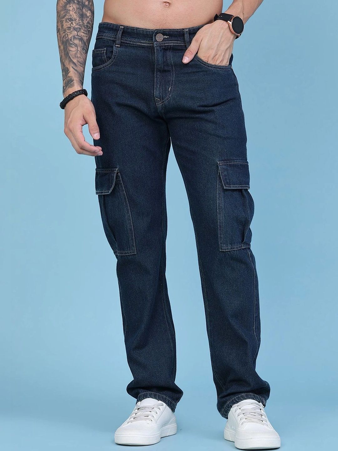 LIMEROAD Men Regular Fit Mid-Rise Denim Jeans-picture-18