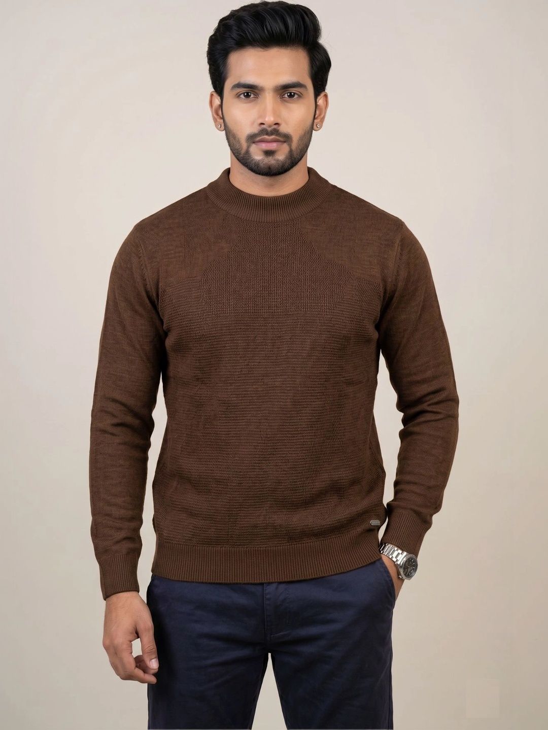 AXMANN Men Cable Knit Woollen Pullover-picture-55