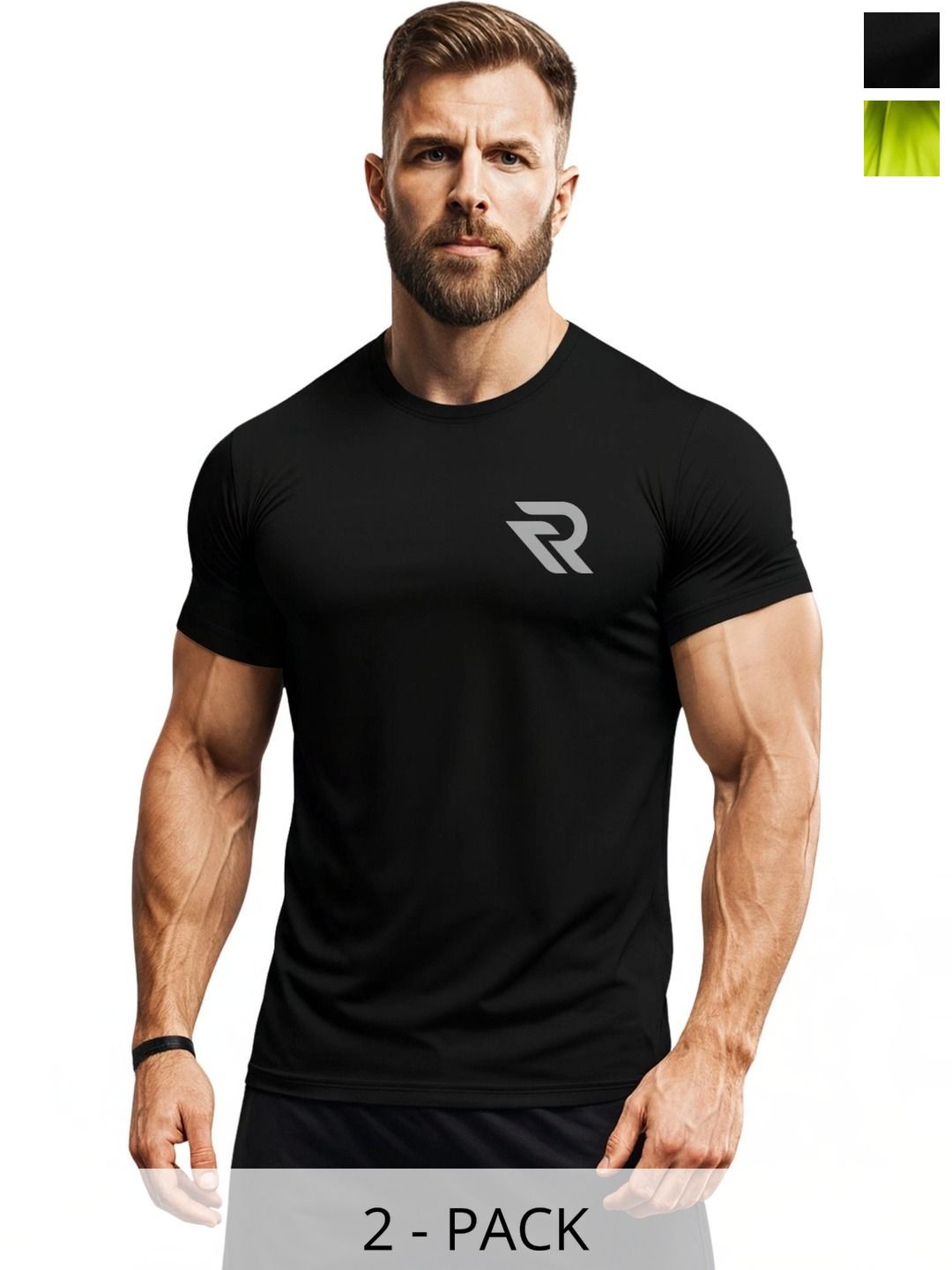 3Colors Men Brand Logo 2 Printed Moisture Wicking T-shirt-picture-15