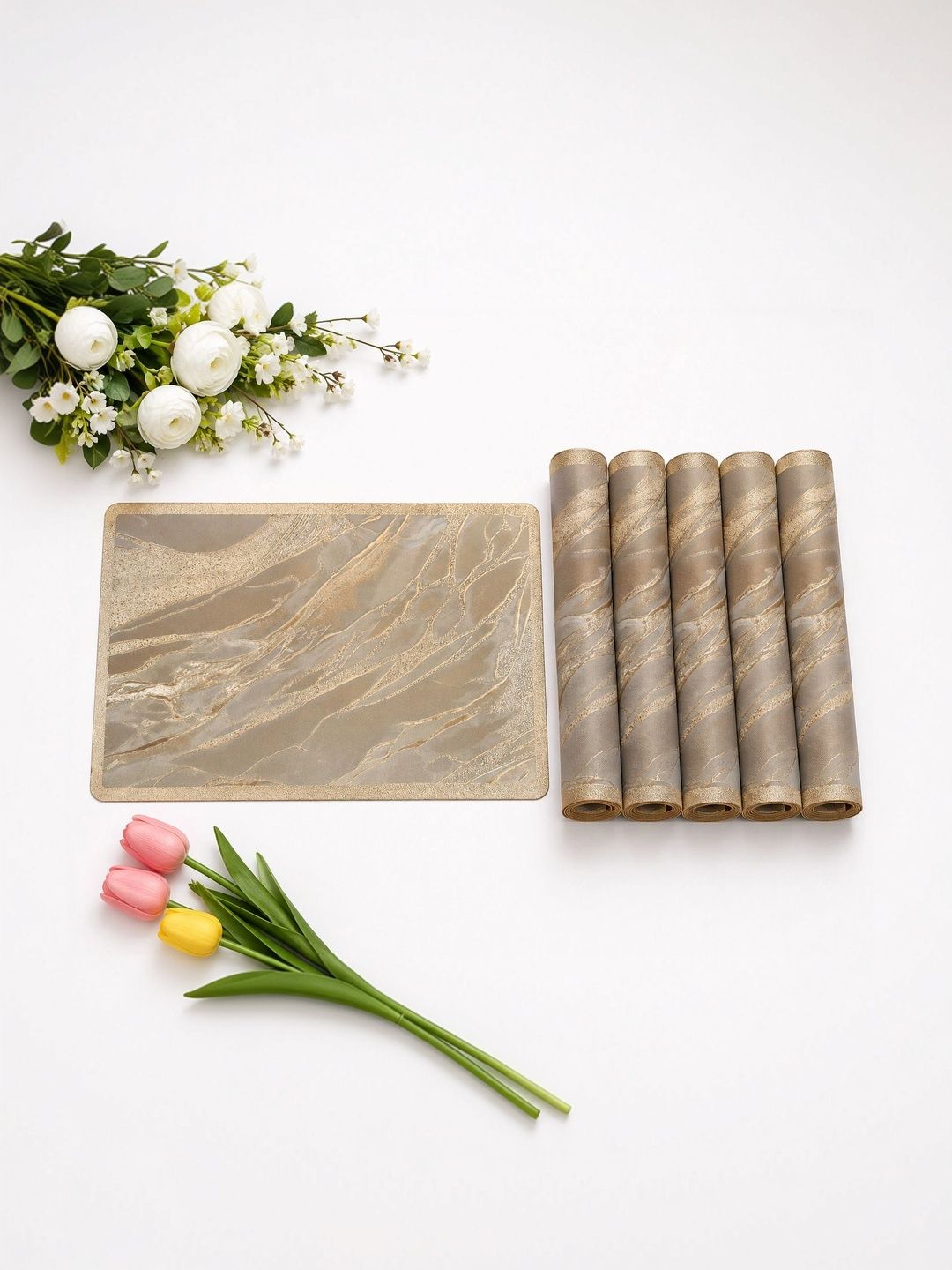 Dakshya Industries 6 Pieces Textured Rectangle Table Placemats-picture-29