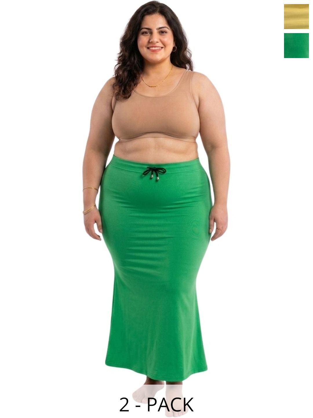 Esensuelle 7 Pack Of 2 Plus Size Mermaid Fit Saree Shapewear-picture-37