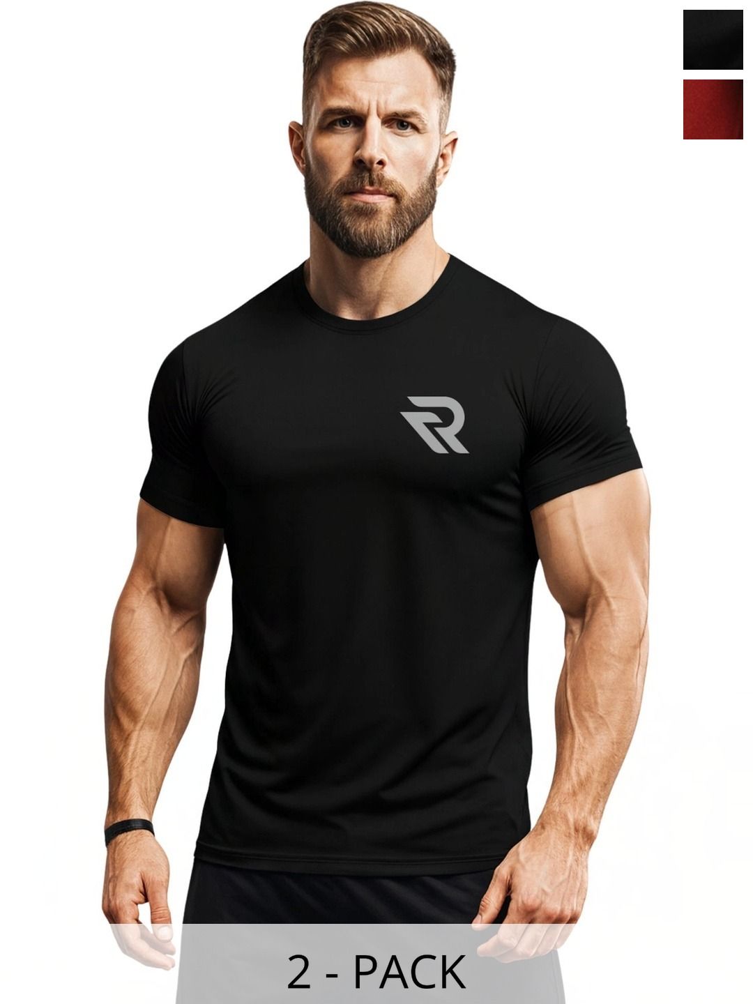 3Colors Men Brand Logo 2 Printed Moisture Wicking T-shirt-picture-23
