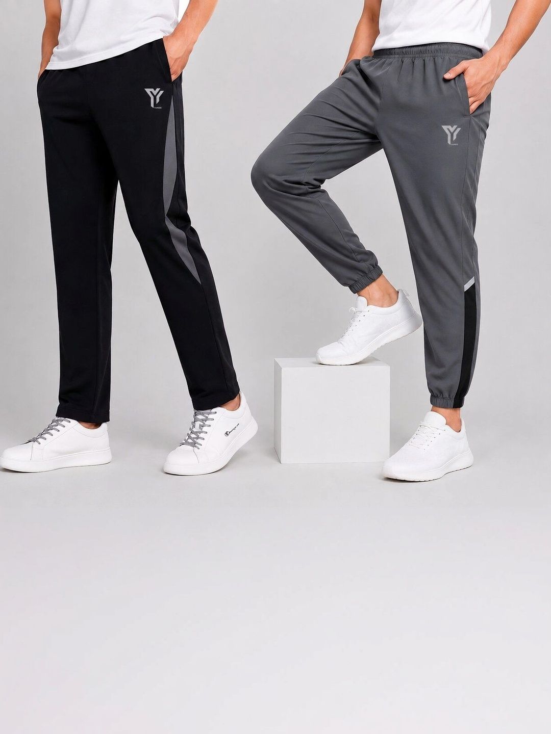 YUNEK Men Regular Fit Brand Logo Rapid-Dry Training Joggers-picture-34