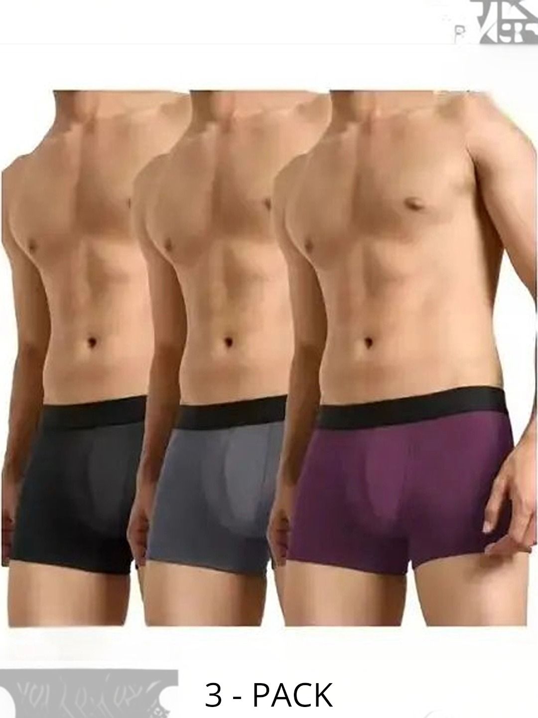 CAVENDERS Pack of 3 Microfiber Blend Solid Trunks-picture-15