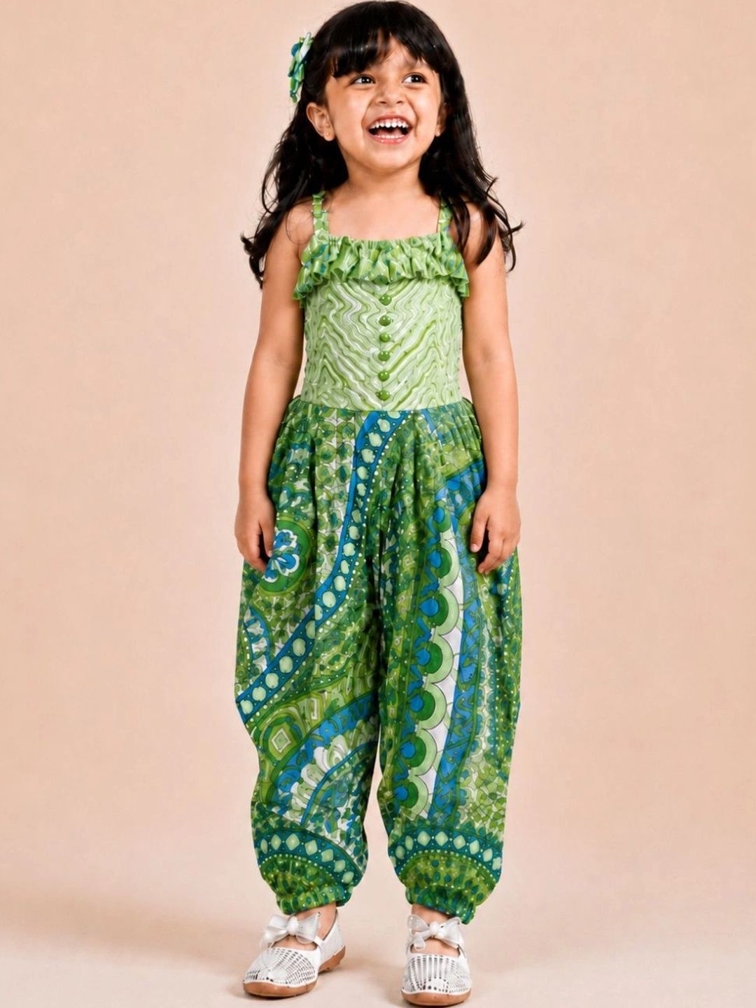 Twisha Girls Printed Basic Jumpsuit with Ruffles-picture-37