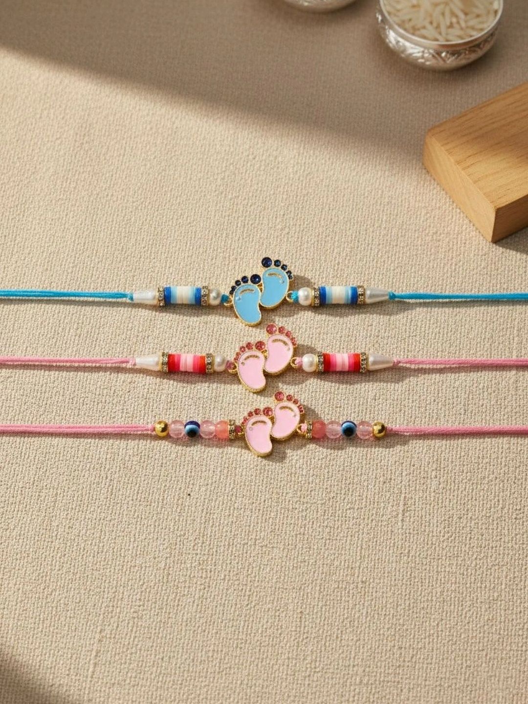 ASIDEA Pack Of 3 Rakhi With Roli & Chawal-picture-25