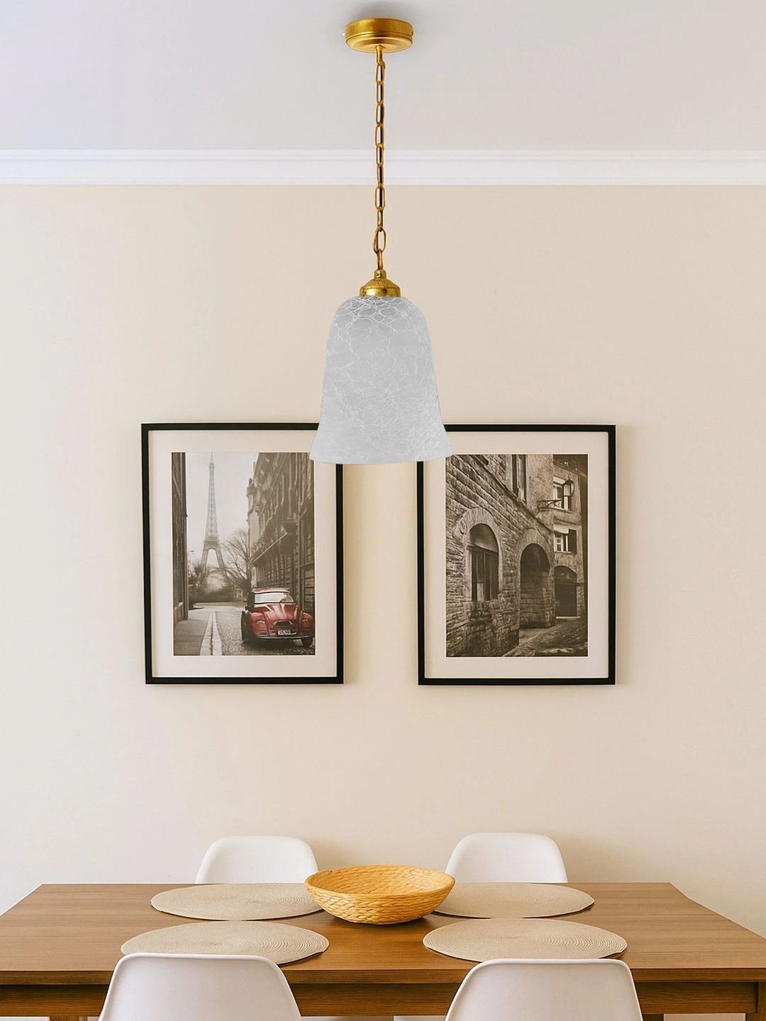 Myntra Elegant Homes White Textured Glass Contemporary Ceiling Lamp-picture-54
