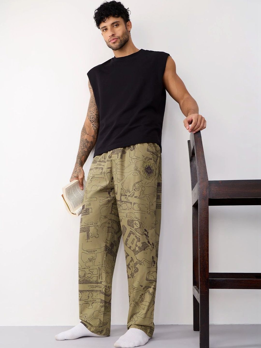 The Souled Store Printed Pure Cotton Lounge Pants-image-19