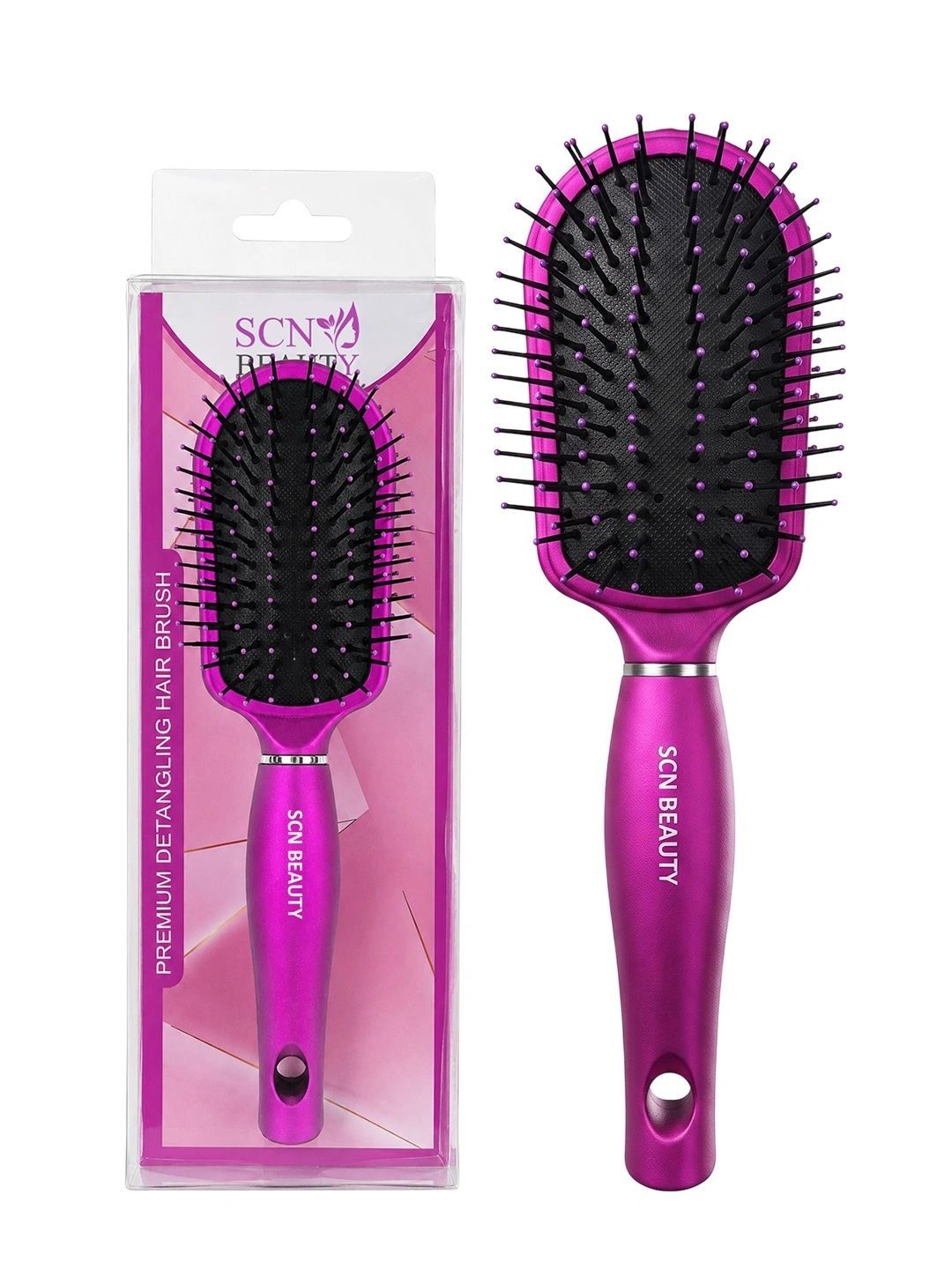 SCN BEAUTY Ultra-Soft Tipped Nylon Detangling Hair Brush - Purple-picture-13