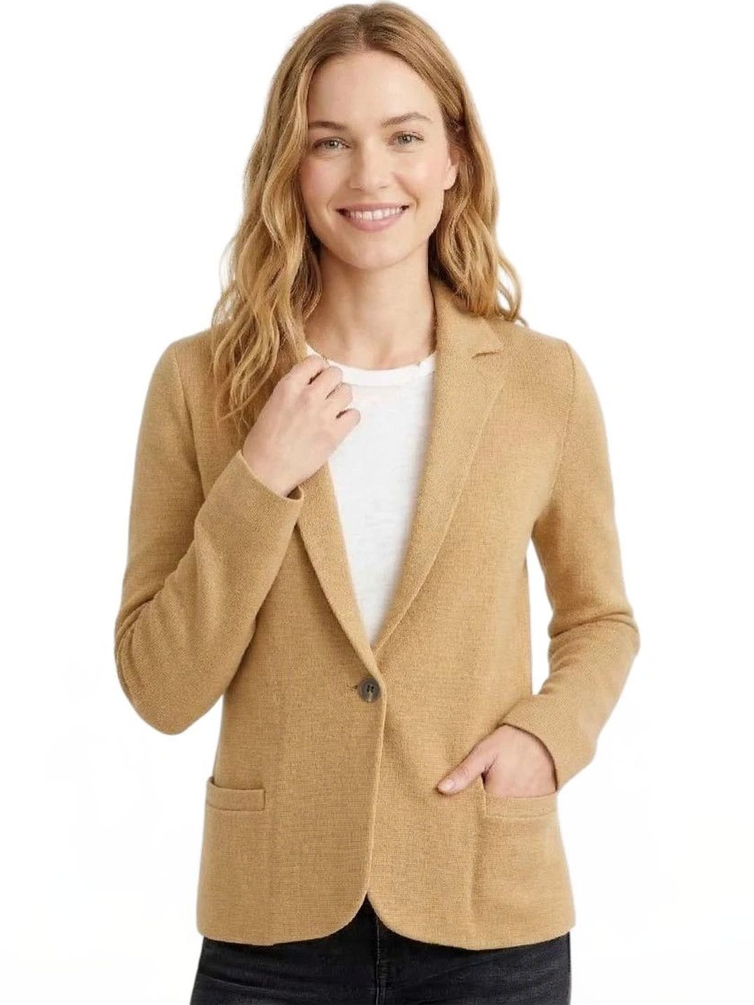 J.Crew Brown Regular Fit Sweater Blazer-image-2