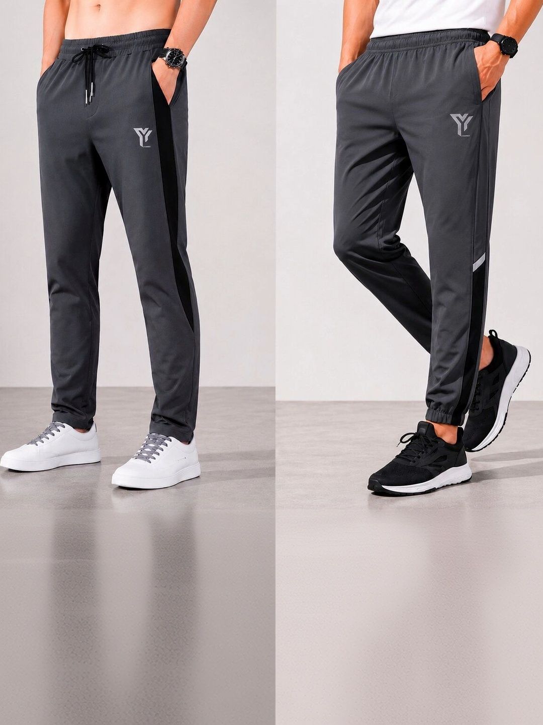 YUNEK Men Regular Fit Brand Logo Rapid-Dry Training Joggers-picture-53