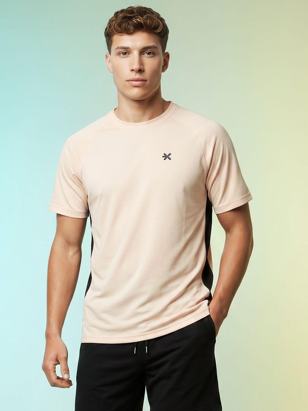 HRX by Hrithik Roshan Men Brand Logo Colourblocked T-shirt-picture-13