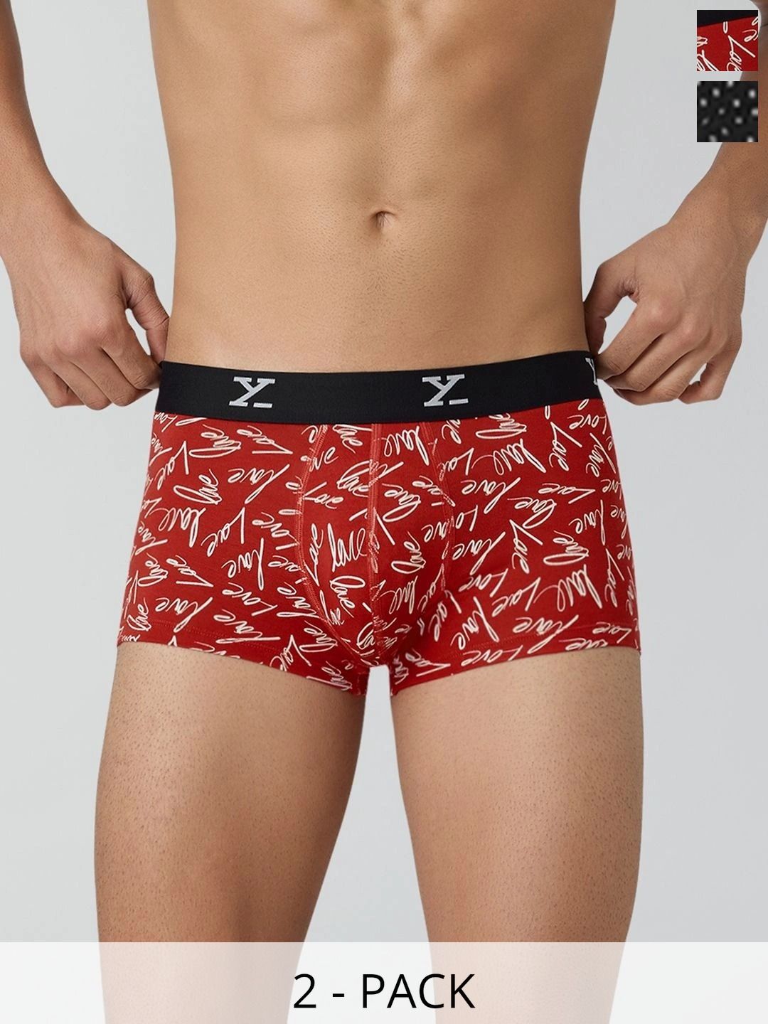 XYXX Pack of 2 Cotton Blend Printed Trunks-image-32