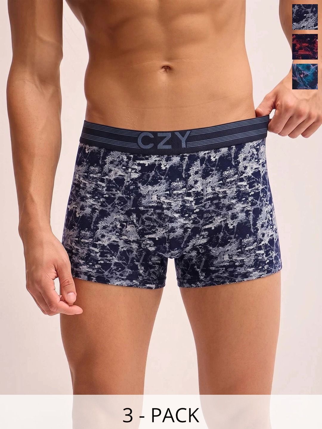 CZY Pack of 3 Cotton Printed Trunks-picture-32