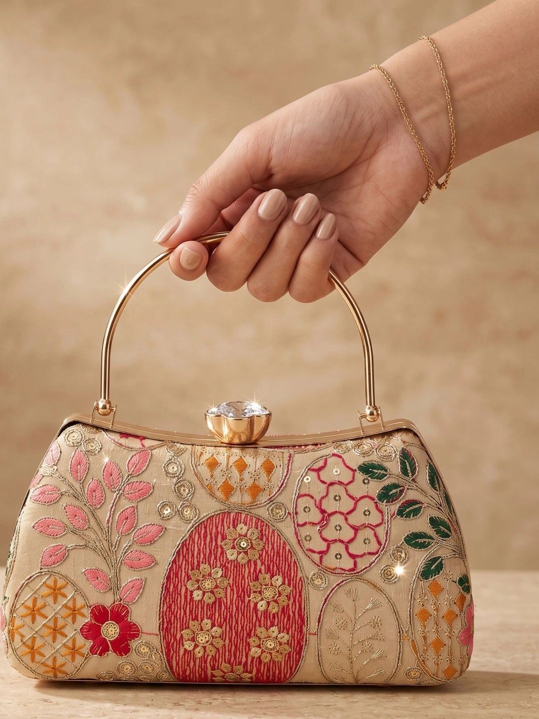 Anouk Embroidered Embellished Box Clutch-picture-45