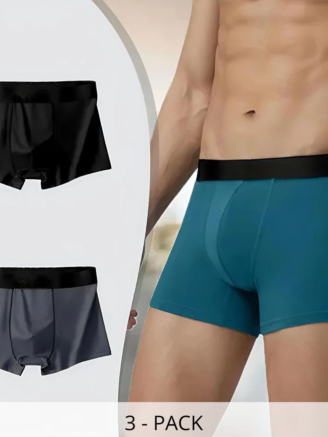 JISHVA Pack of 3 Solid Trunks-picture-13