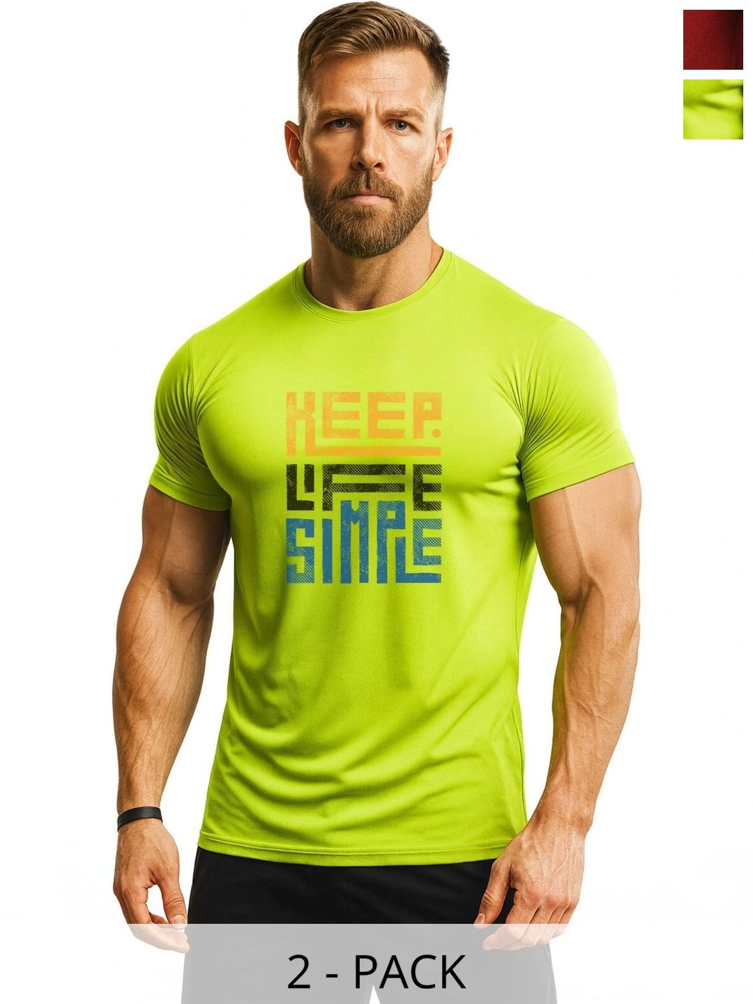 3Colors Men Typography 2 Printed Moisture Wicking T-shirt-picture-16