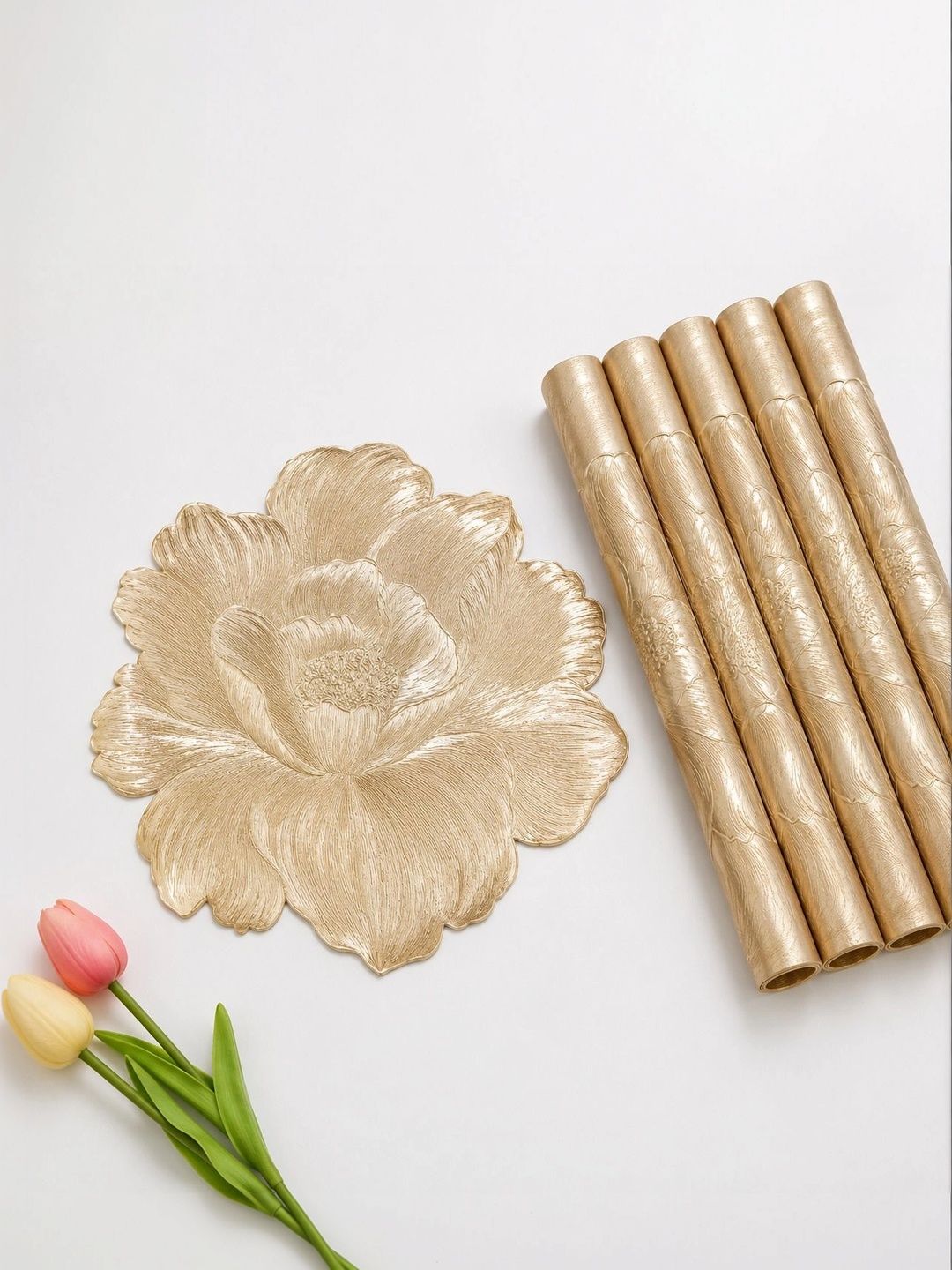 Dakshya Industries 6 Pieces Beige Round Table Placemats-picture-28
