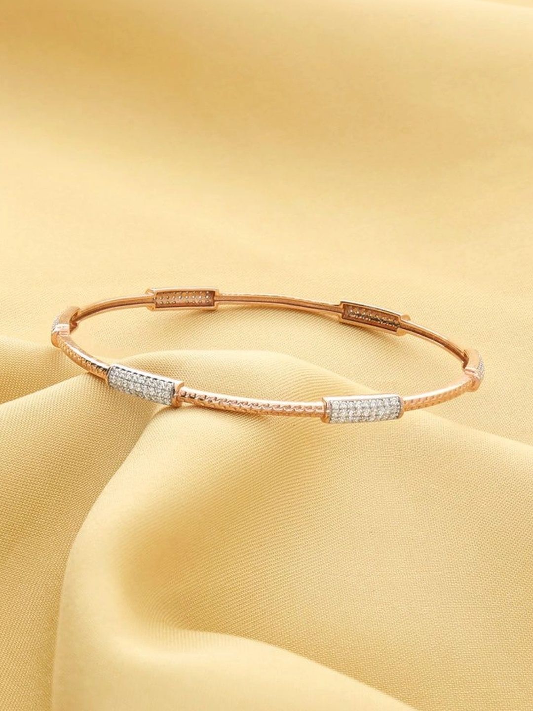 P N GADGIL JEWELLERS 14 Kt Bangle With 0.85 Ct Natural Diamond - 8.64 g-picture-48