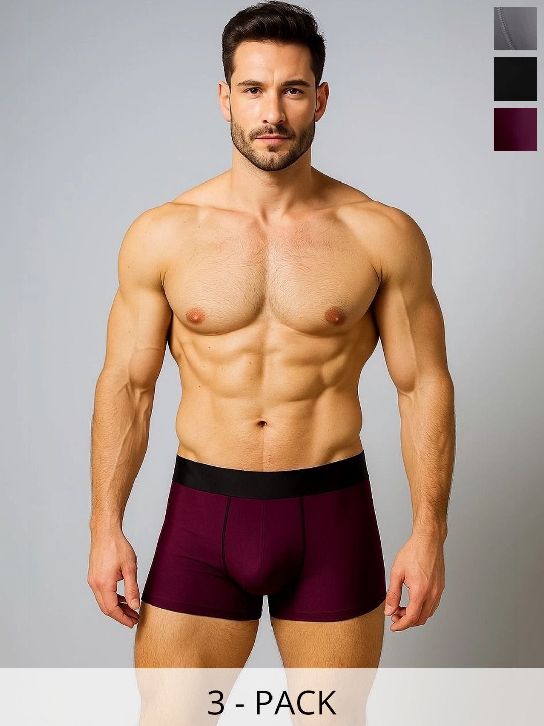 JISHVA Pack of 3 Solid Trunks-picture-18