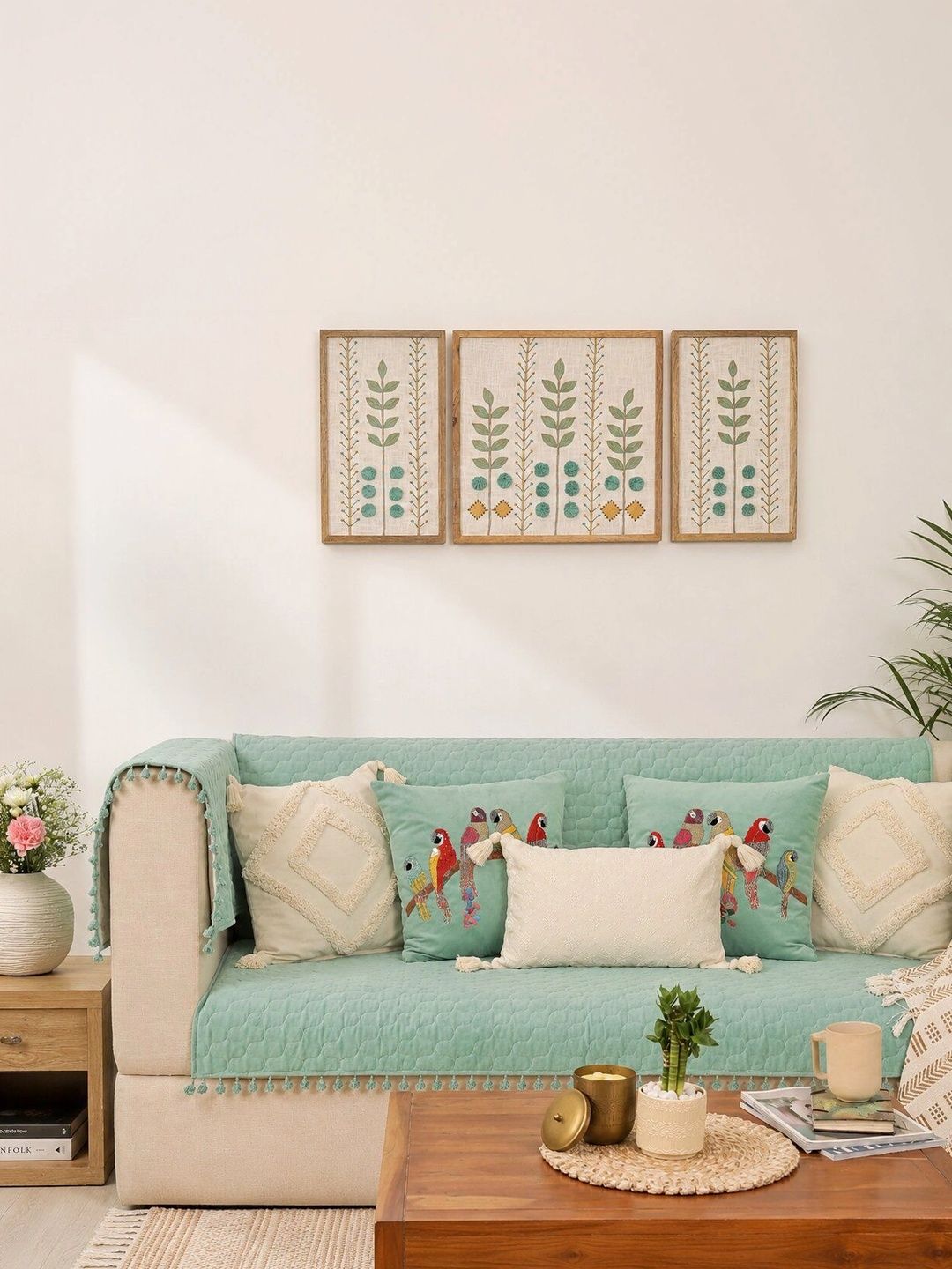 eyda Green Sofa Cover With Arms-picture-13