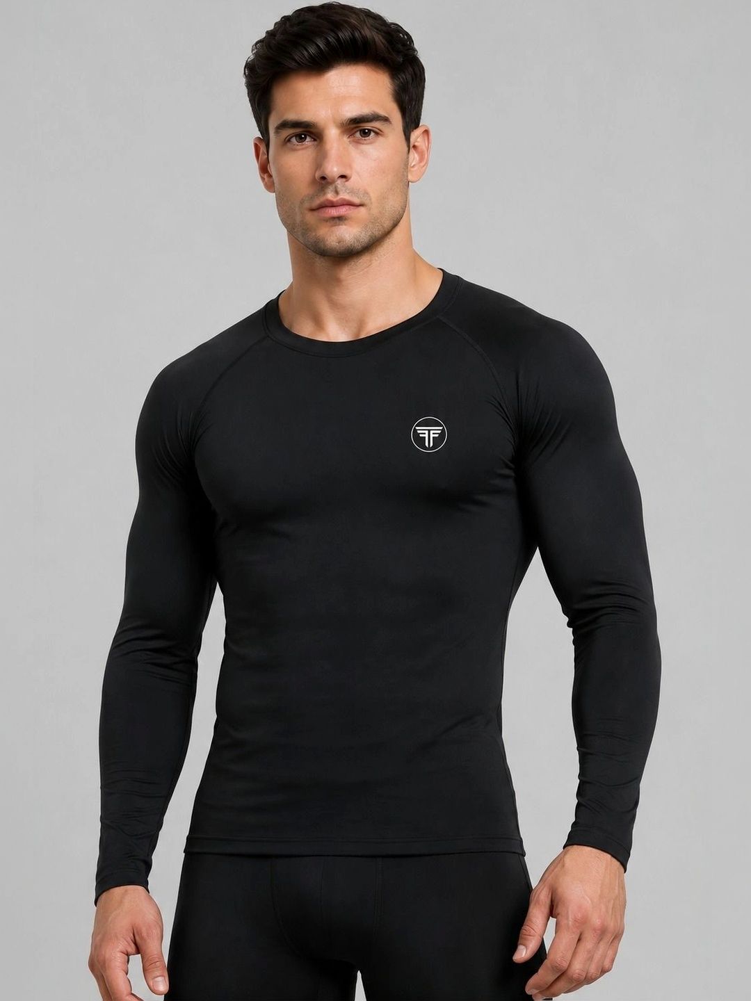 FANEX FITNESS Private Limited Men Brand Logo Compression T-shirt-picture-18