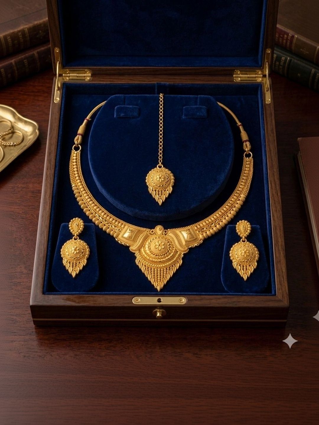 LILY Gold-Plated Antique Necklace and Earrings-picture-25
