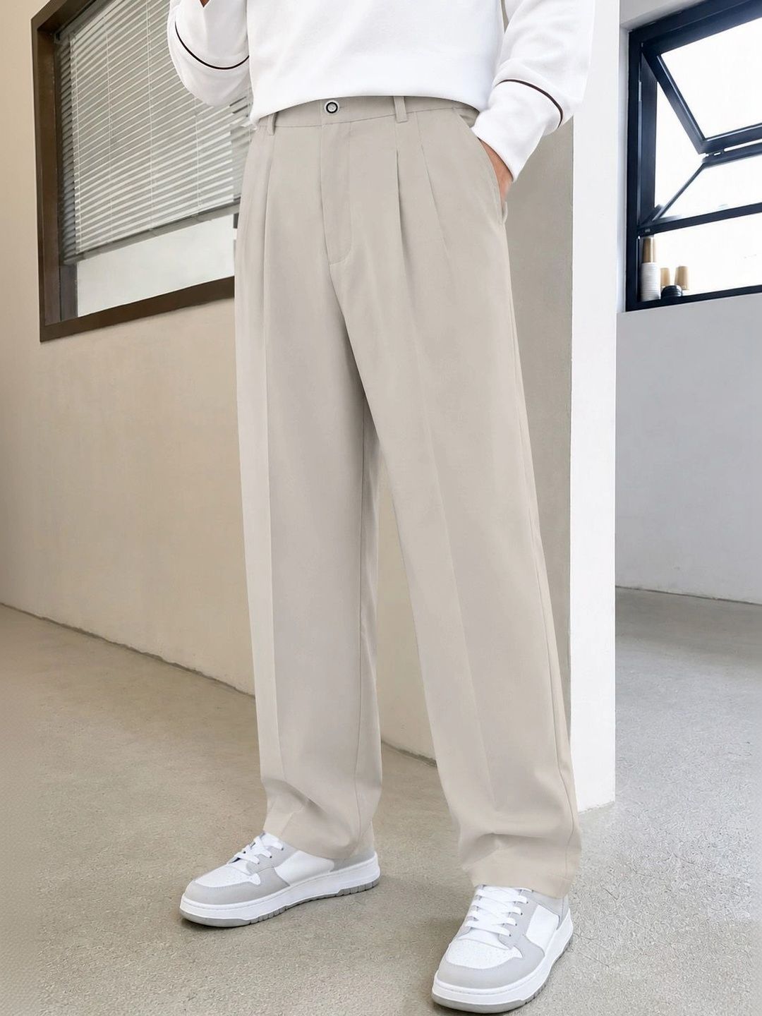 FTX Men Relaxed Loose Fit Pleated Trousers-picture-57