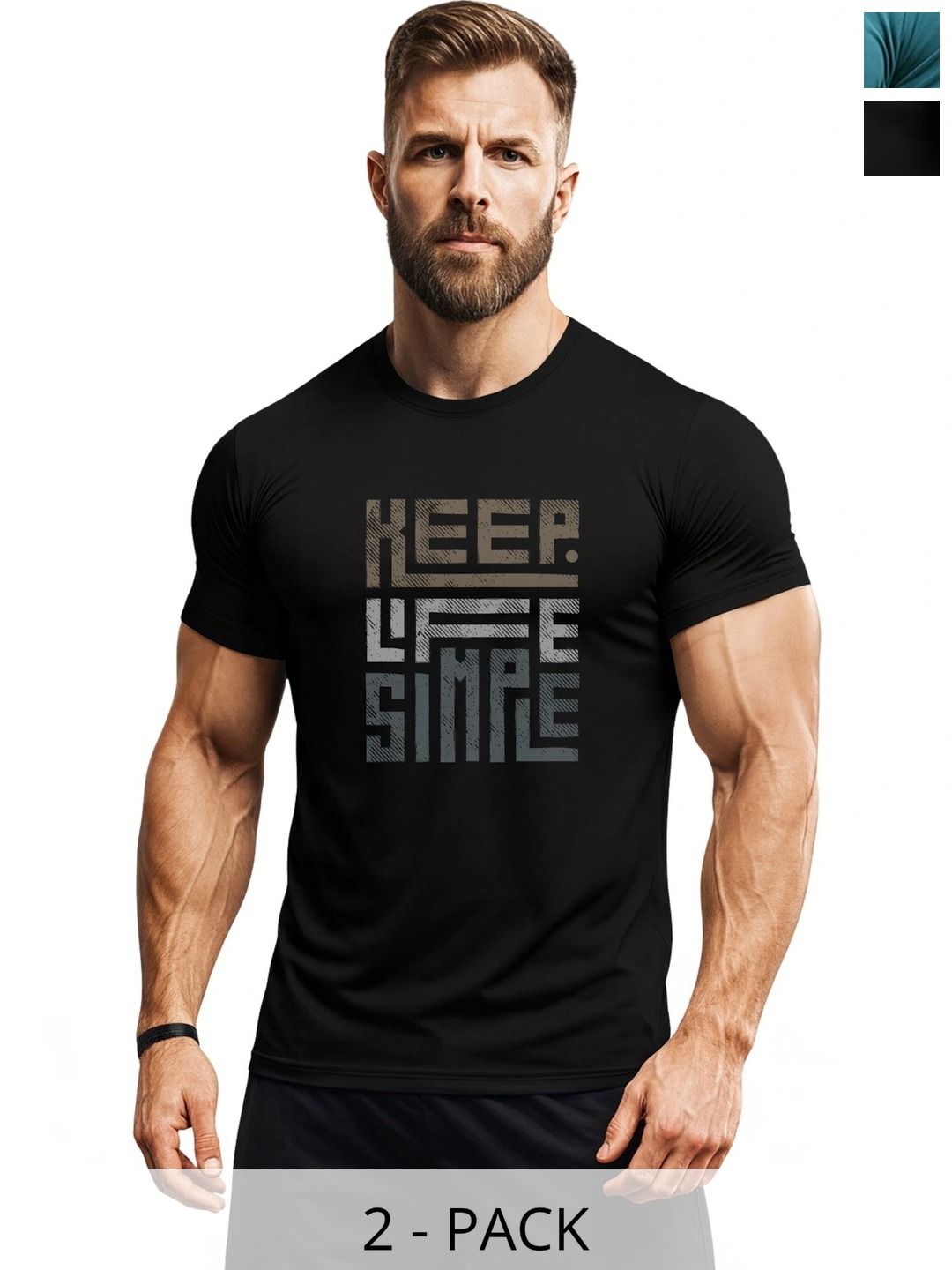 3Colors Men Typography 2 Printed Moisture Wicking T-shirt-picture-2