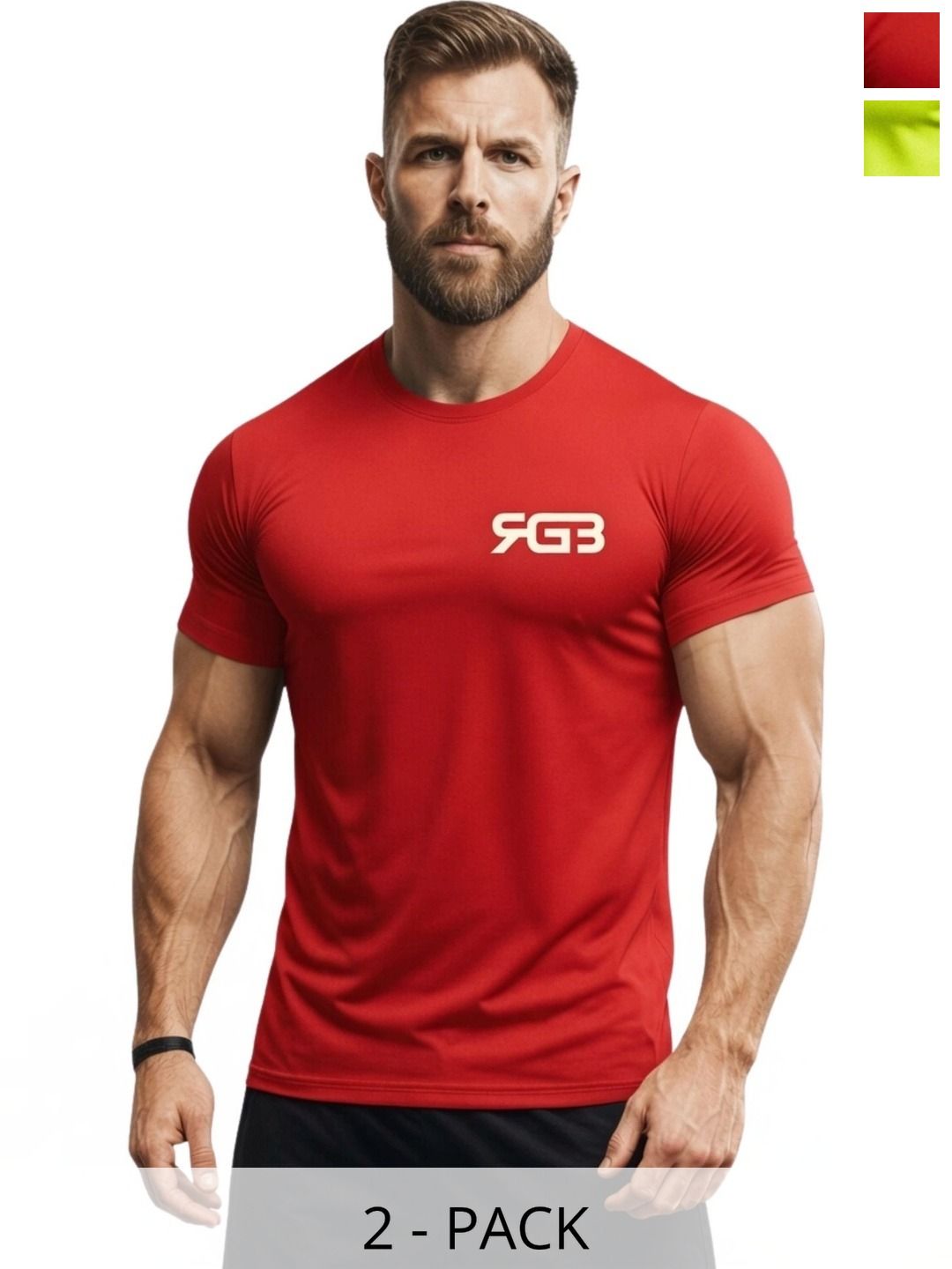 3Colors Men Brand Logo 2 Printed Moisture Wicking T-shirt-picture-11