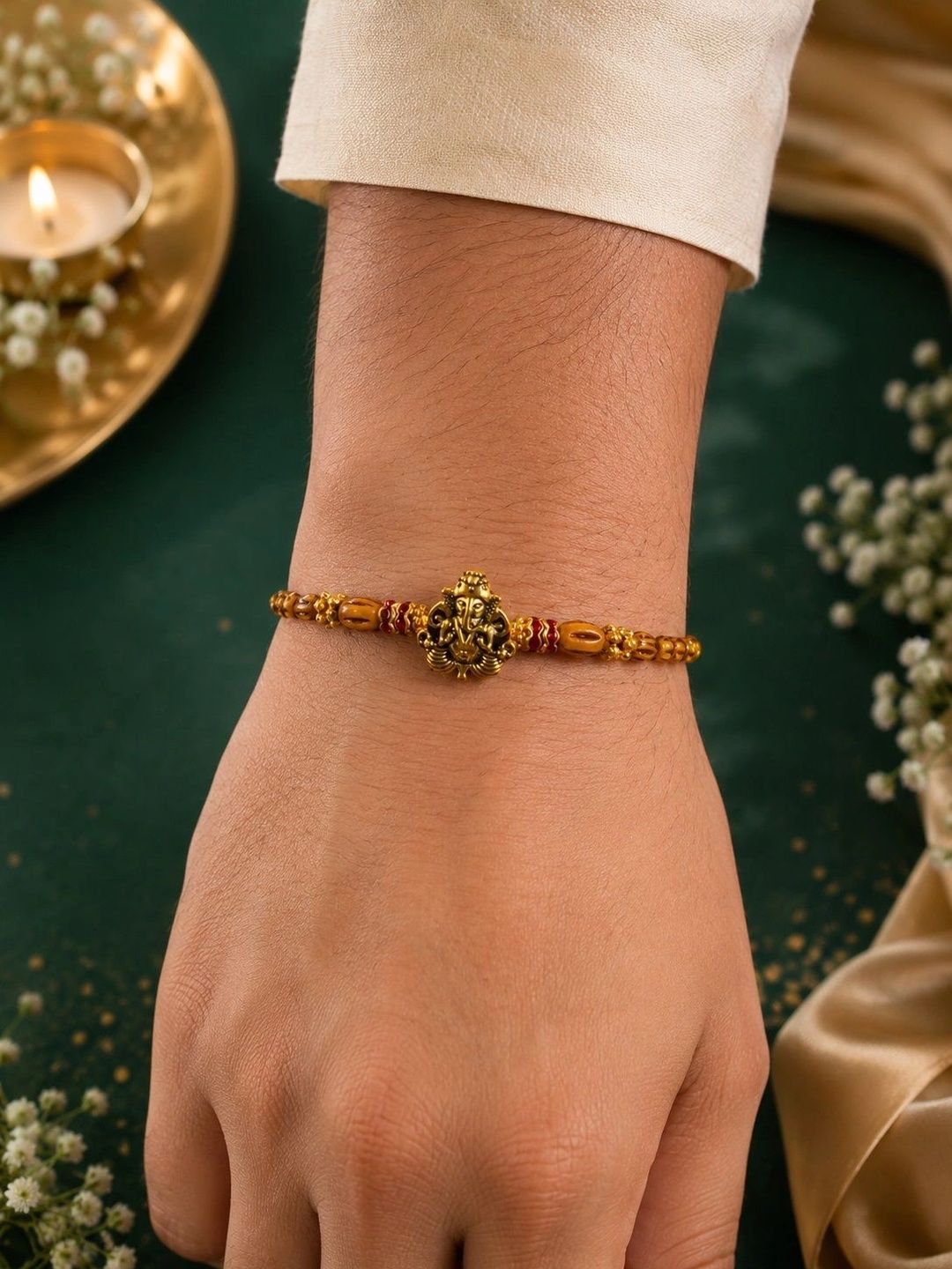 Anouk Ganesha Pattern Rakhi Gift Set-image-7
