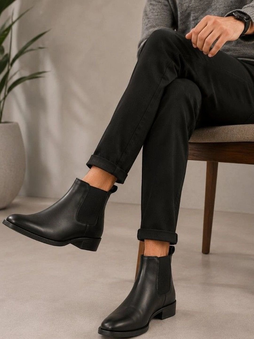 The Roadster Lifestyle Co Men Pointed Toe Slip-On Chelsea Boots-image-31