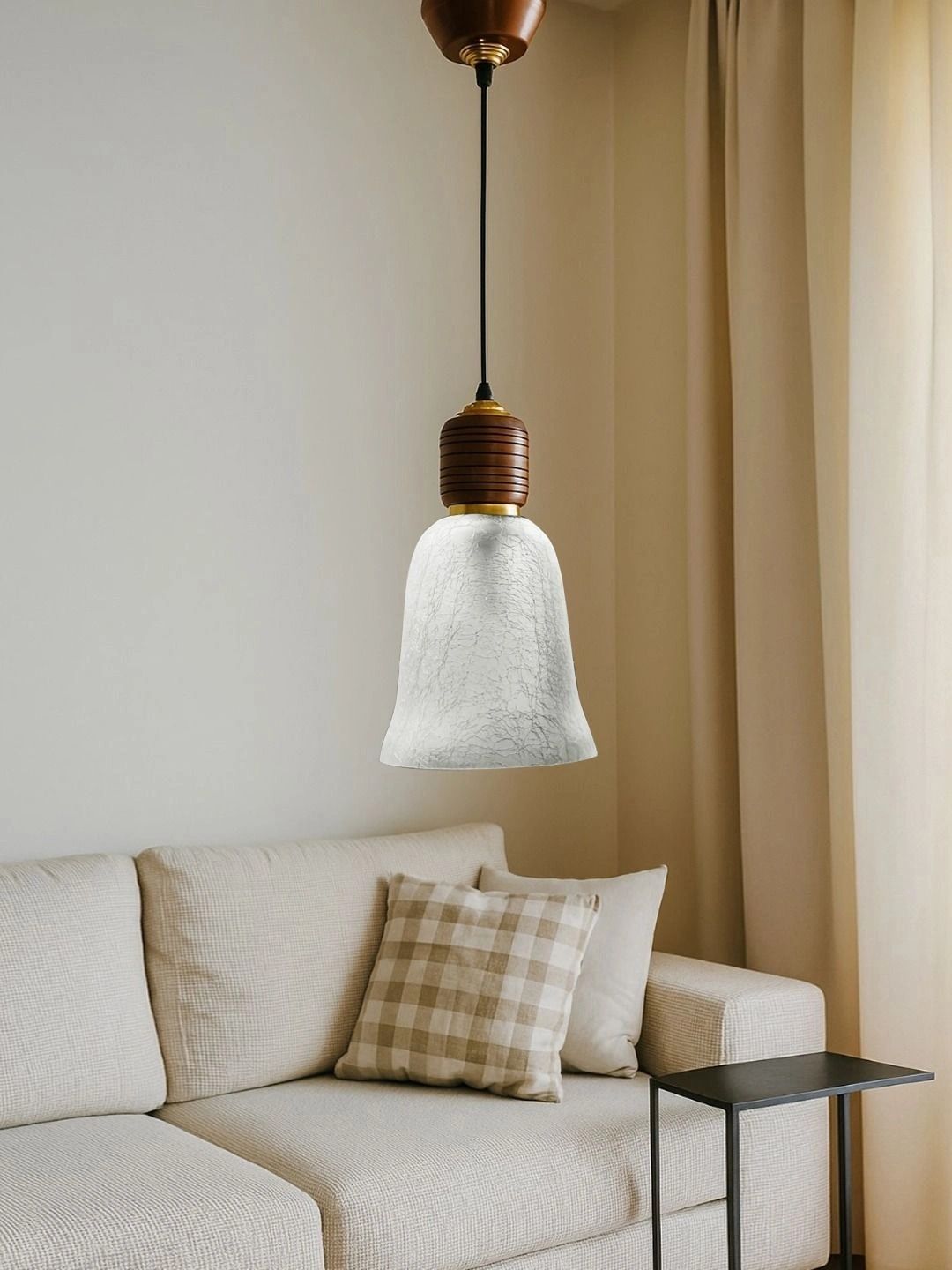 Myntra Elegant Homes White Textured Glass Traditional Ceiling Lamp-picture-23