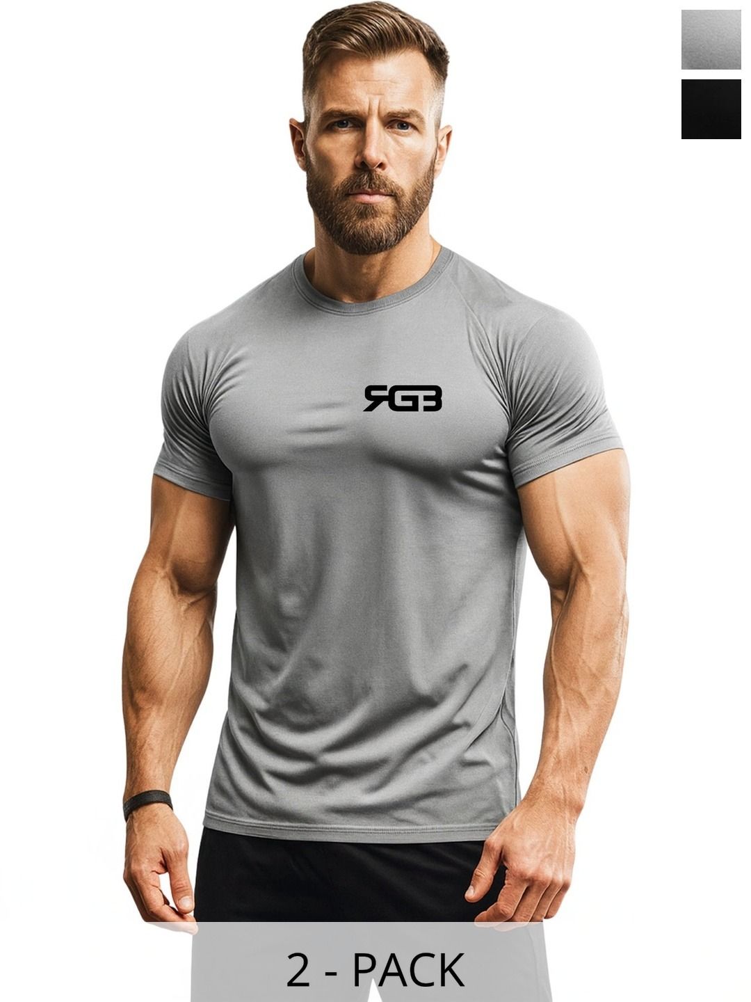3Colors Men Brand Logo 2 Printed Moisture Wicking T-shirt-picture-30