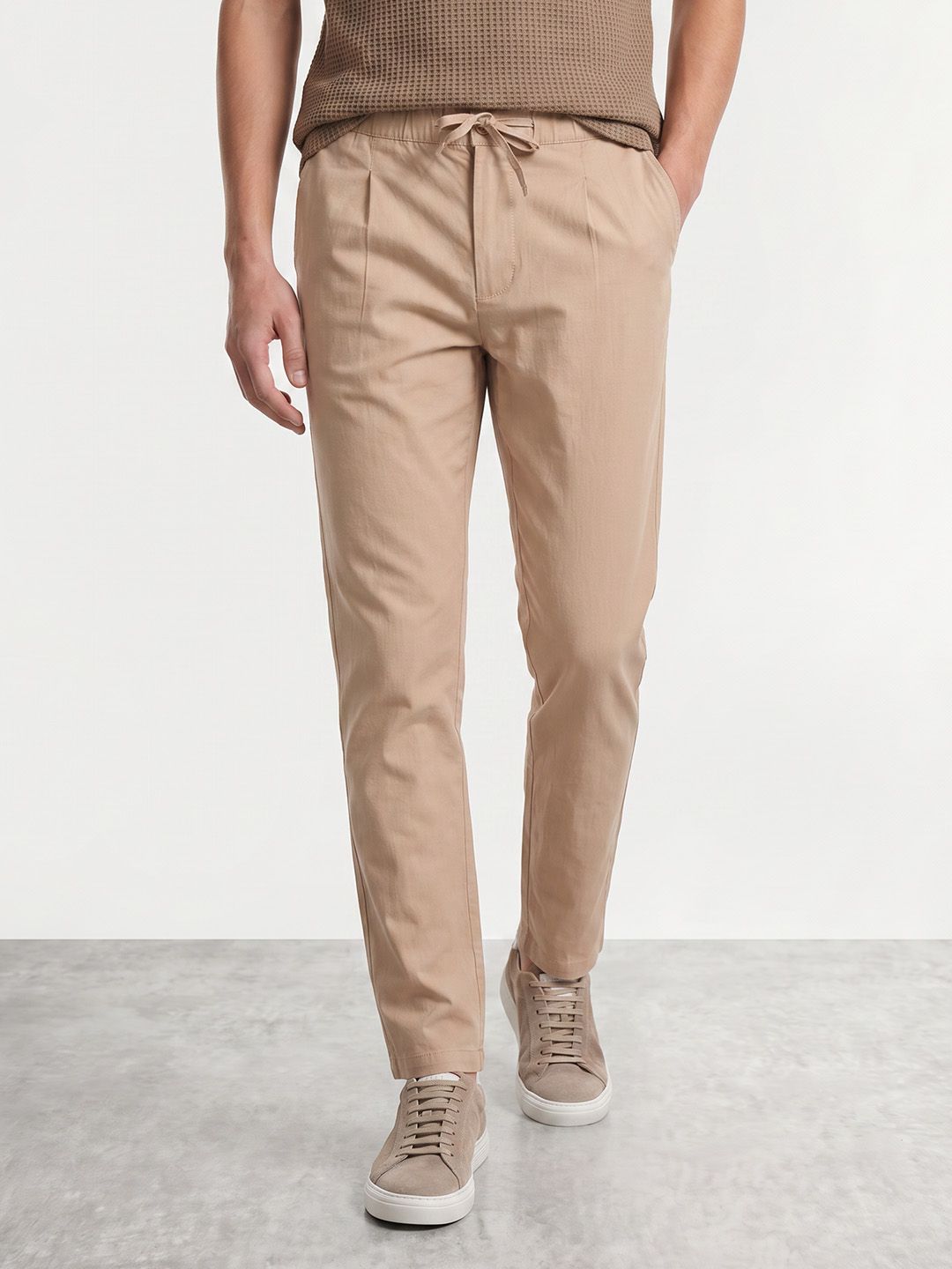 Mast & Harbour Men Cotton Linen Chinos Trousers-picture-17