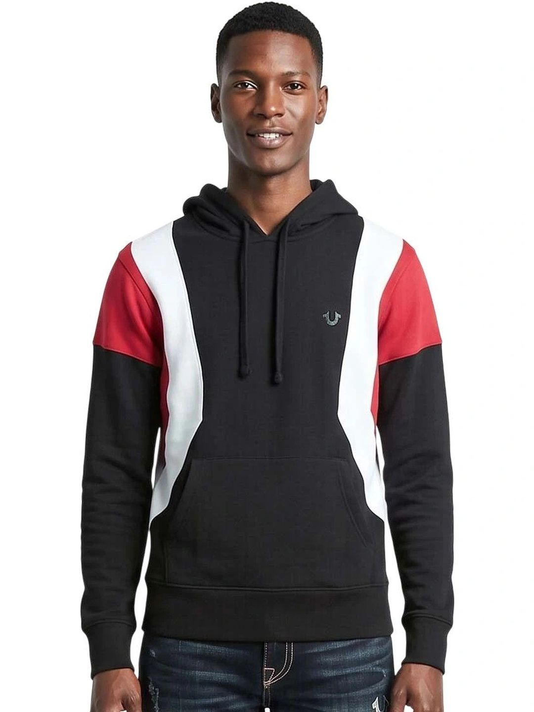 True Religion Men Colourblocked Hooded Sweatshirt-picture-20