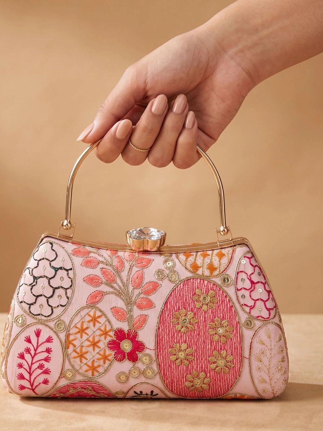 Anouk Embroidered Embellished Box Clutch-picture-10