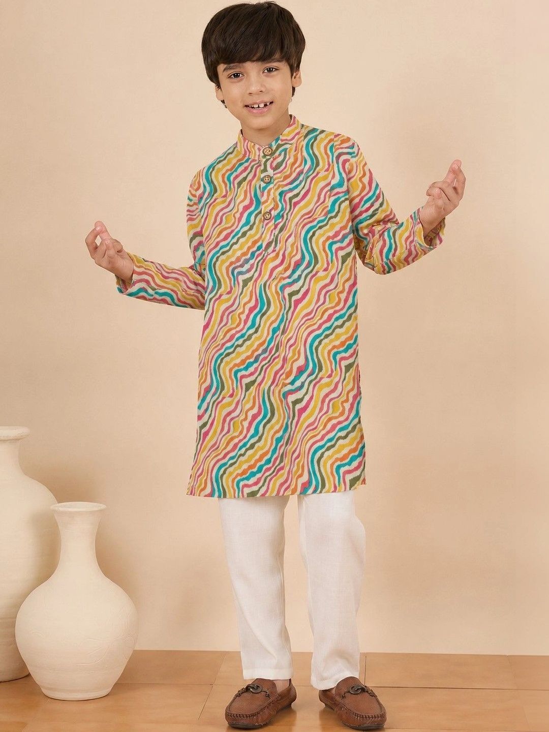 StyloBug Boys Printed Regular Pure Cotton Kurta with Pyjamas-picture-56