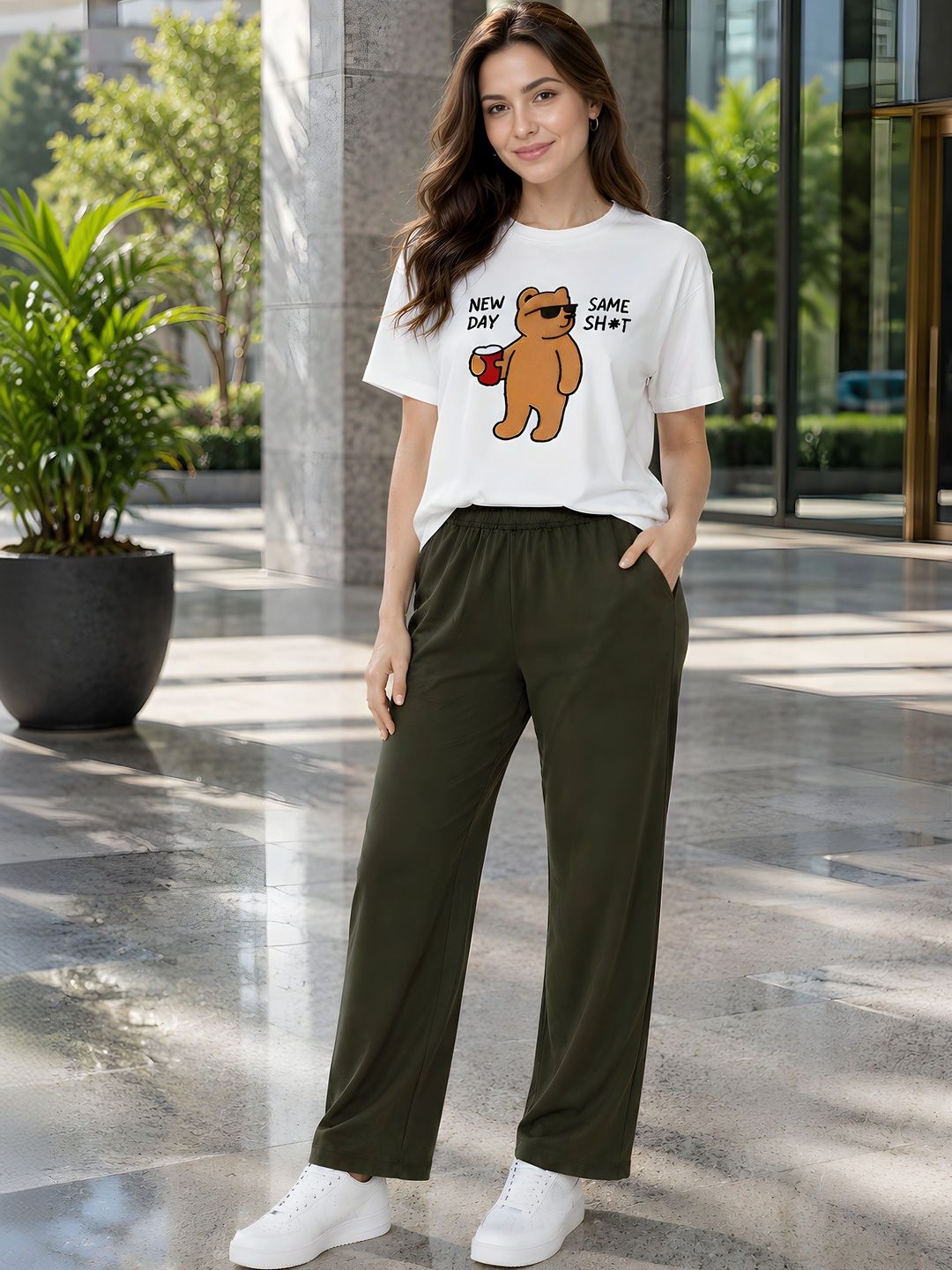 ELVIA Cotton Printed T-shirt with Trousers-picture-11