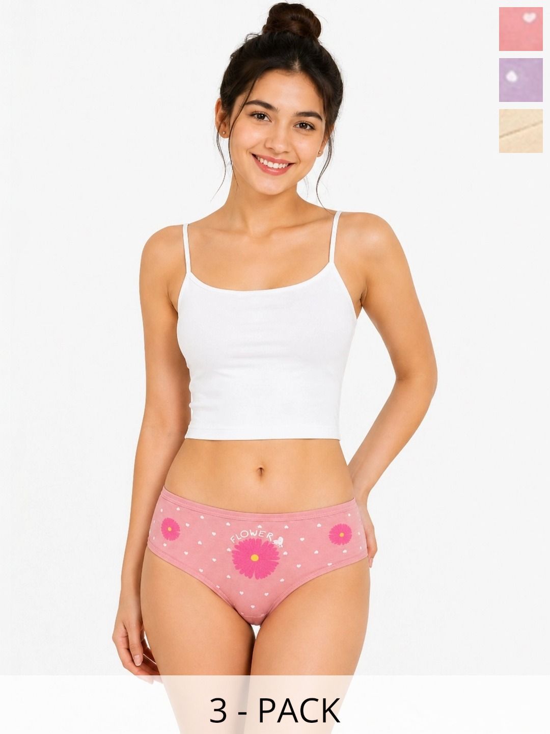 VYAPAK CREATION Girls Pack of 3 Printed Cotton Basic Briefs-picture-27