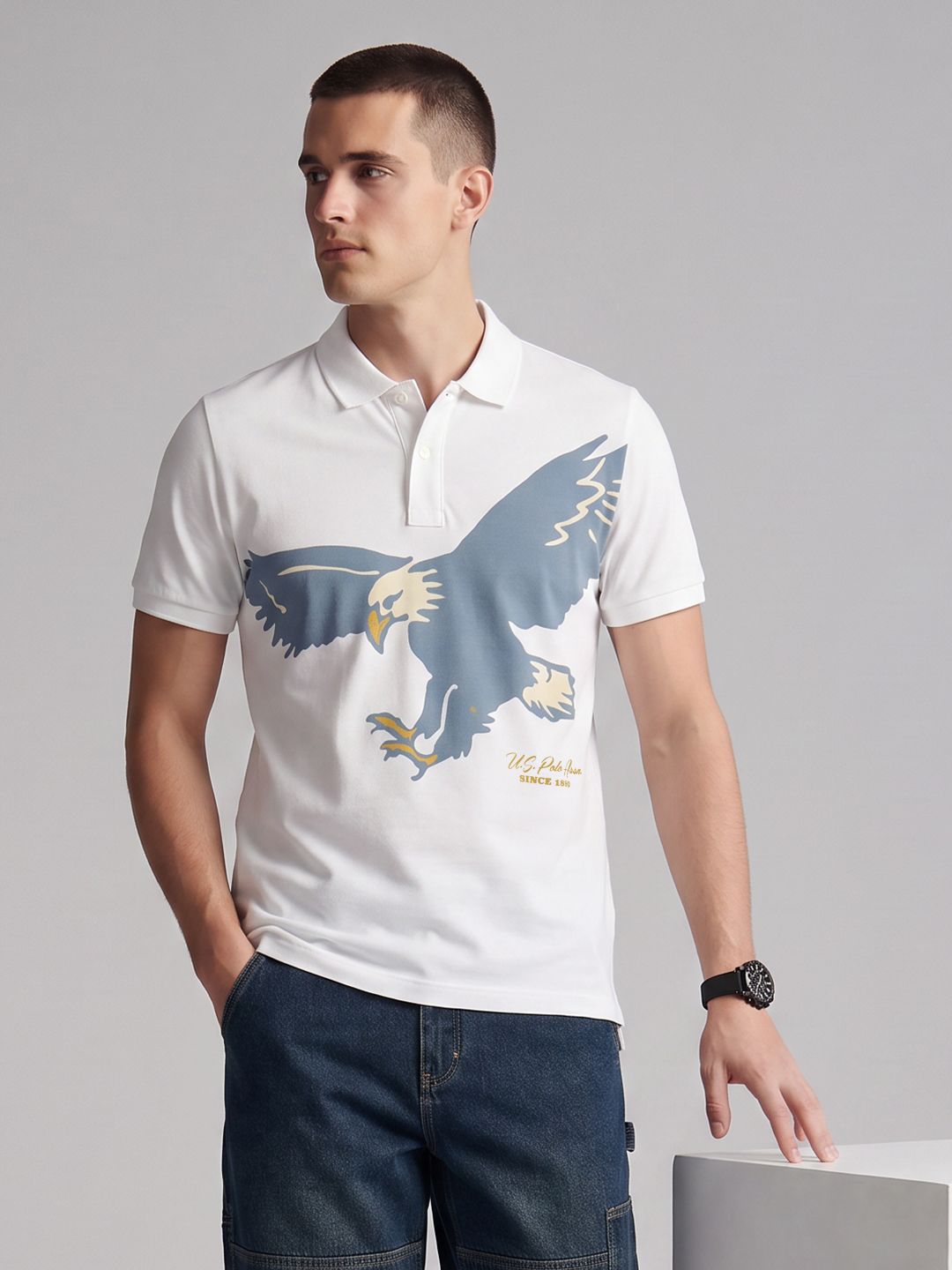 U.S. Polo Assn. Denim Co. Printed Polo Collar T-shirt-picture-31