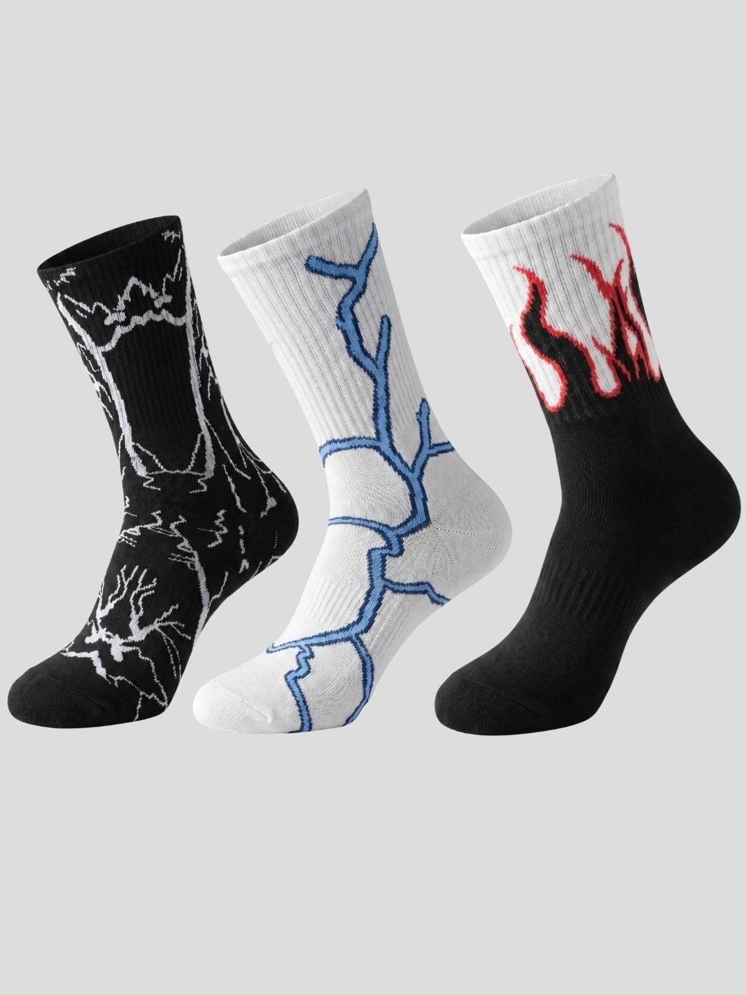 Moda Rapido Men Pack of 3 Cotton Blend Patterned Calf Length Socks-picture-55