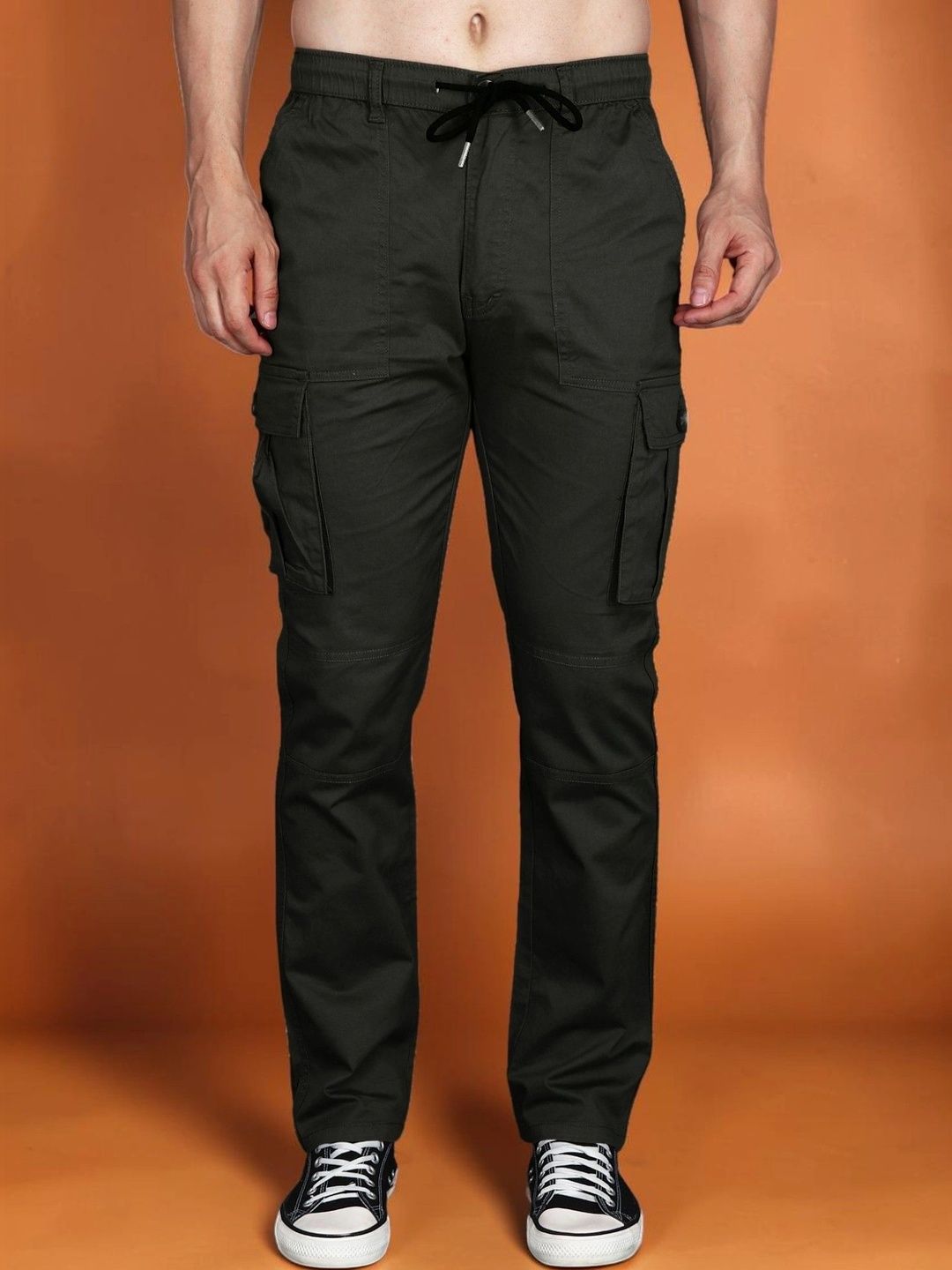Mast & Harbour Men Relaxed Straight Leg Easy Wash Cargos Trousers-picture-45