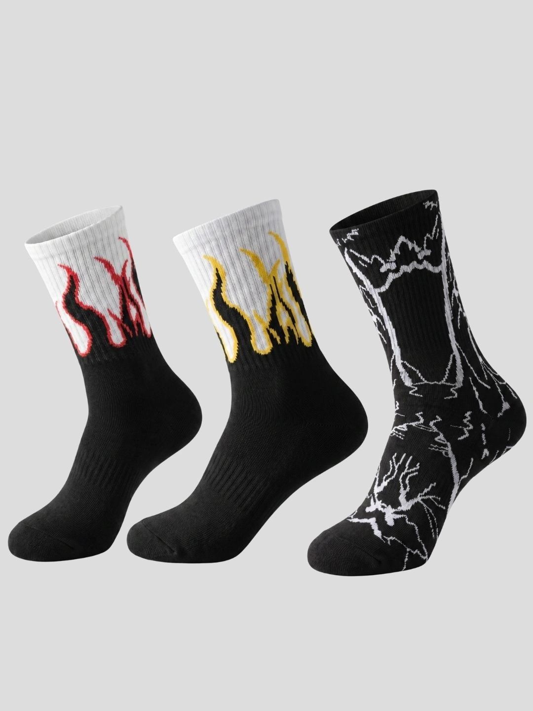 Moda Rapido Men Pack of 3 Cotton Blend Patterned Above Ankle Socks-picture-28