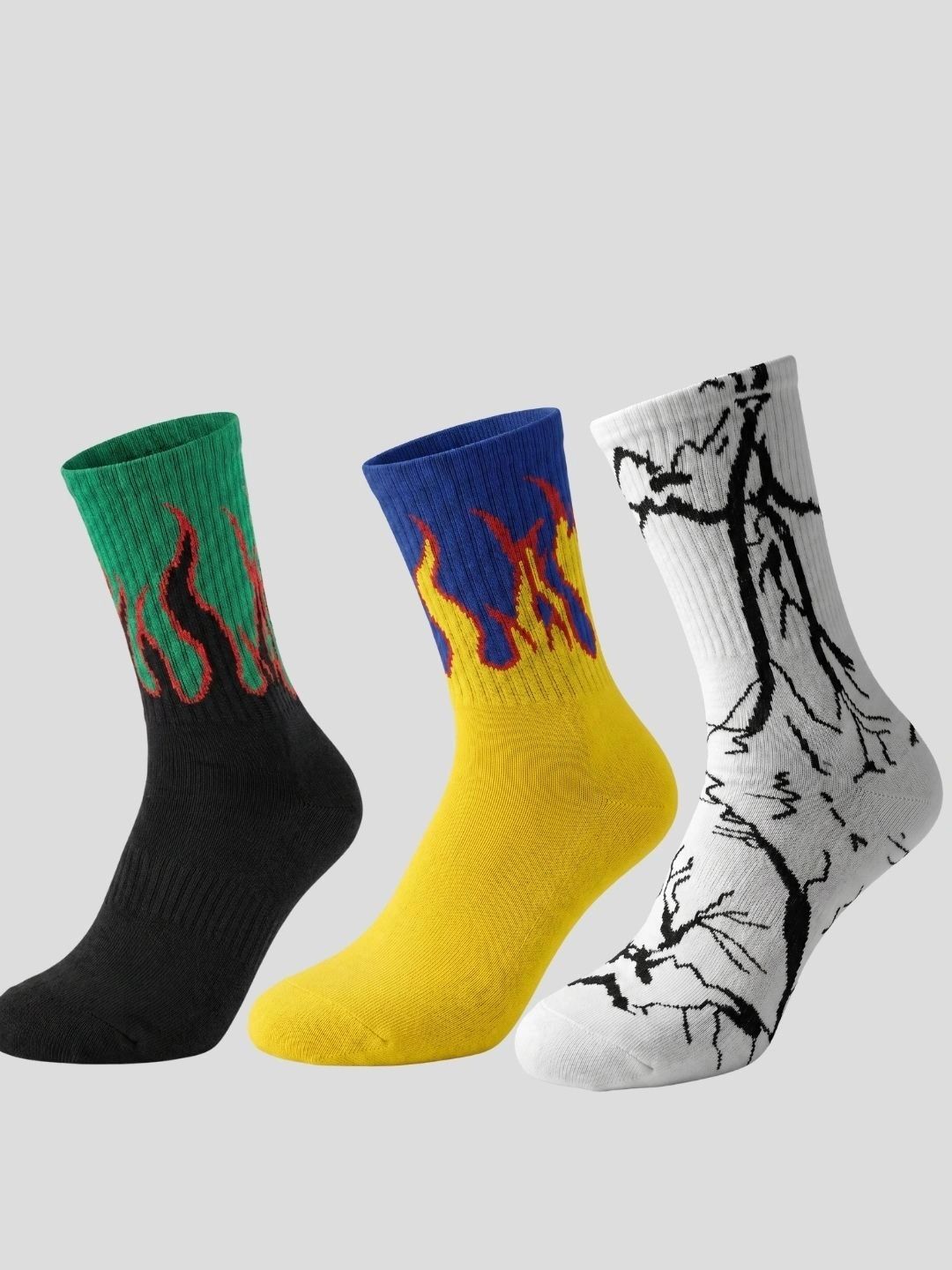 Moda Rapido Men Pack of 3 Cotton Blend Patterned Above Ankle Socks-picture-31