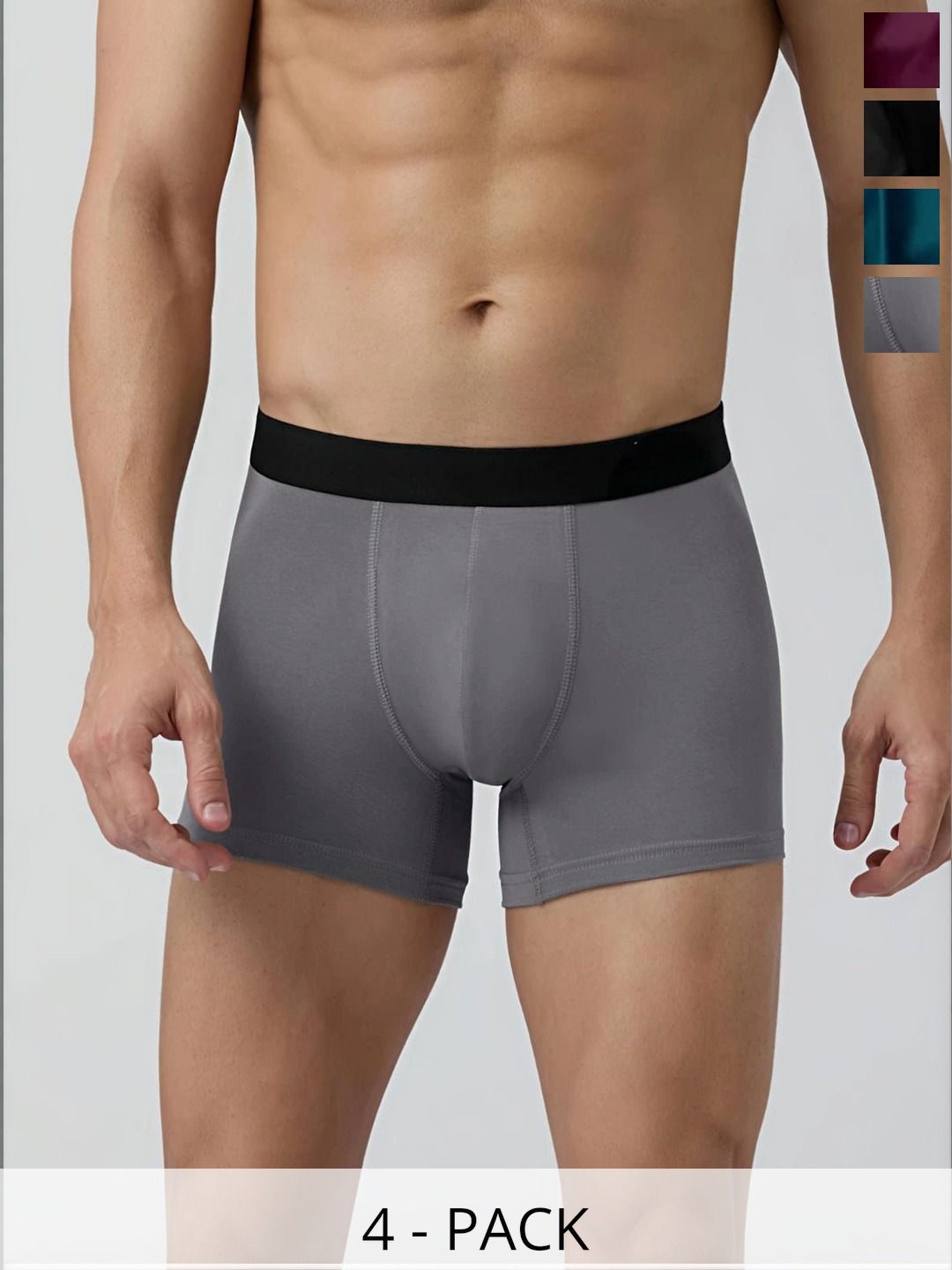 JISHVA Pack of 4 Solid Trunks-picture-30