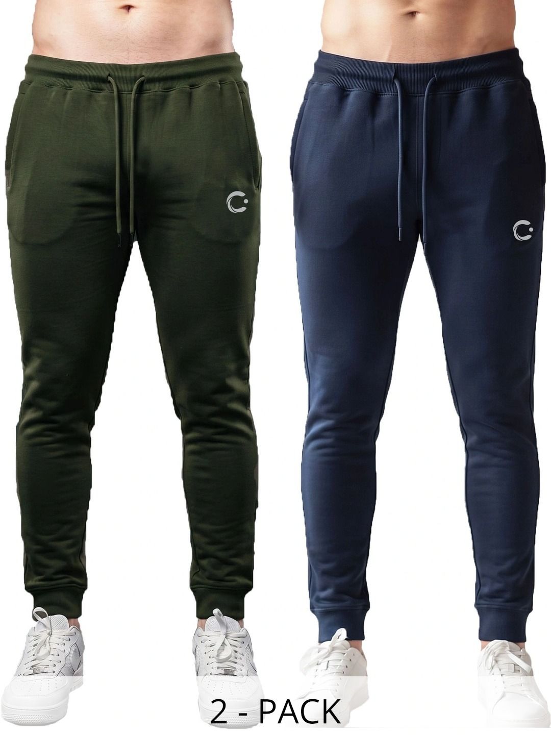 T.T. Men Pack of 2 Regular Fit Brand Logo Training Joggers-picture-36