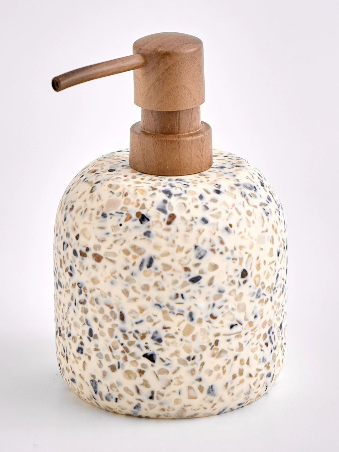 Home Centre Beige Textured Polyresin Soap Dispenser-picture-45